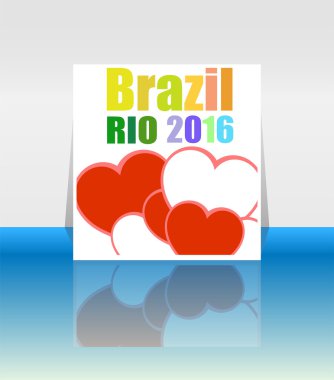 Arka plan renkleri ile yazıt Brezilya Rio 2016. Vektör çizim
