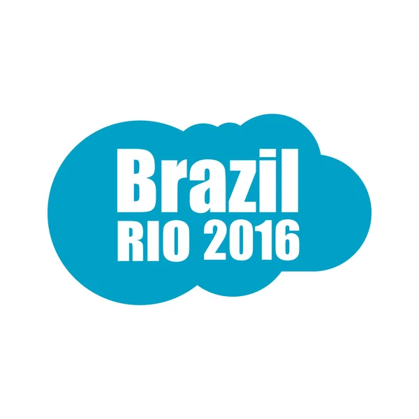 Абстрактное облако с надписью Бразилия Рио-2016. Векторная иллюстрация — стоковый вектор