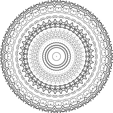 Mandala tebrik kartı, dava baskısı vesaire için. Soyut kalıplar. Diwali deseni siyah beyaz