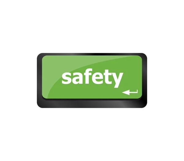 Safety First Concept Mit Taste Auf Der Computertastatur — Stockfoto