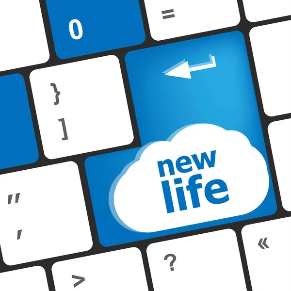 Black Keyboard Keys New Life Words — Stock Photo, Image