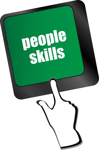 People Skills Words Message Enter Key Keyboard — Stock Photo, Image
