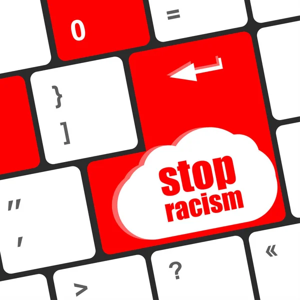 用键盘键阻止种族主义词的概念 — 图库照片