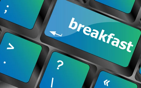 Breakfast Word Computer Keyboard Key Laptop — Stock Photo, Image