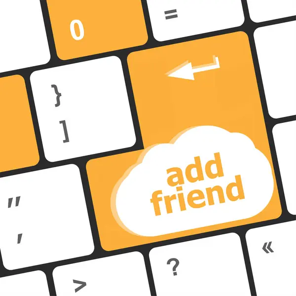 Keyboard Add Friend Button Social Network Concept — Stock Photo, Image