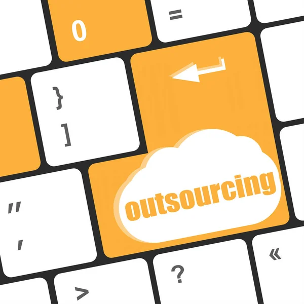 Outsourcing Mot Bouton Sur Touche Clavier Ordinateur — Photo