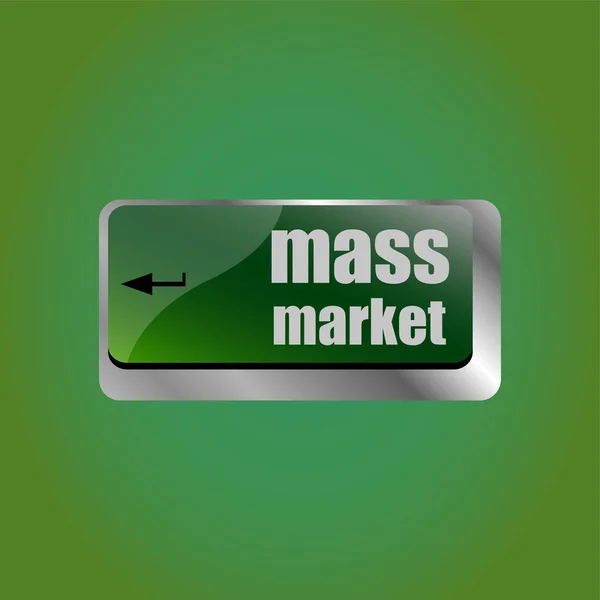 Concepto Marketing Teclas Teclado Ordenador Con Palabra Mass Market — Foto de Stock