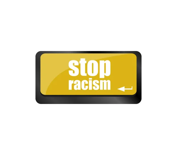 Berhenti Konsep Kata Rasisme Dengan Tombol Papan Ketik — Stok Foto