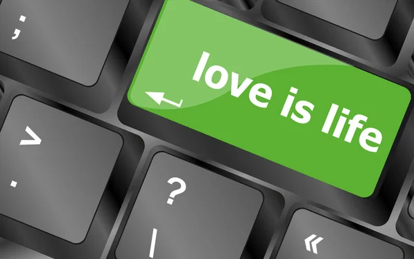 Moderne Tastatur Mit Liebe Ist Leben Textsymbole — Stockfoto