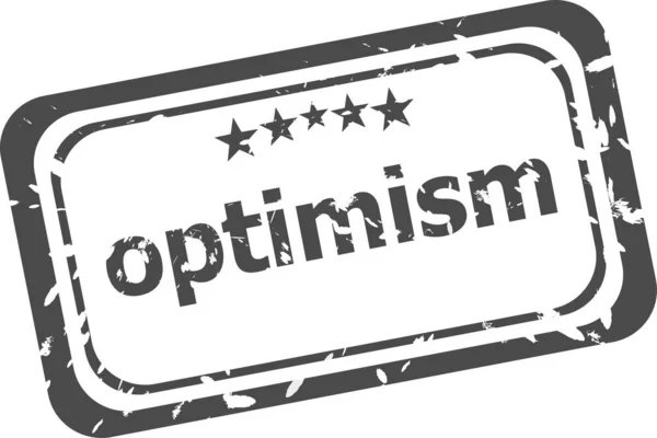 Optimism Tekst Zabytkowym Prostokątnym Znaku Znaczka — Zdjęcie stockowe