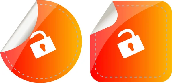 Stickers Set Isolated White Padlock Security Concept — Stock Photo, Image