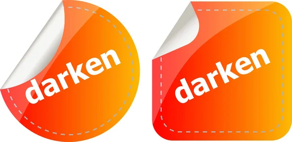 Darken Word Stickers Web Button Set Label Icon — Stock Photo, Image