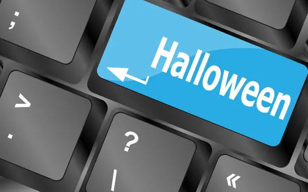 Klucz Halloween Klawiaturze Komputera Koncepcja Wakacji — Zdjęcie stockowe