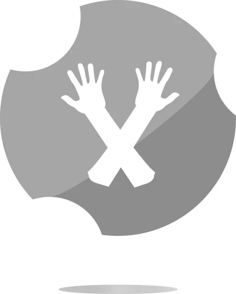 Εικονίδιο Χέρι Κουμπί Web Επίπεδο Σήμα Που Απομονώνεται Λευκό Φόντο — Φωτογραφία Αρχείου