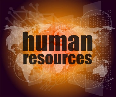 Yönetim kavramı: dijital ekranda insan kaynakları kelimeleri