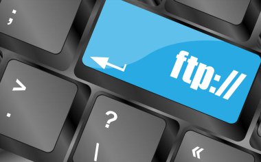Ftp tuşlu bilgisayar klavyesi, teknoloji arkaplanı