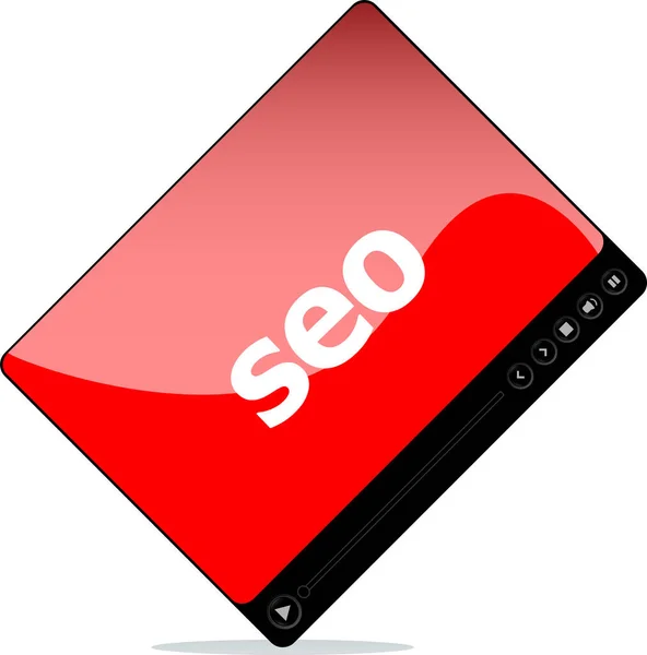 Reproductor Multimedia Para Web Con Palabra Seo — Foto de Stock