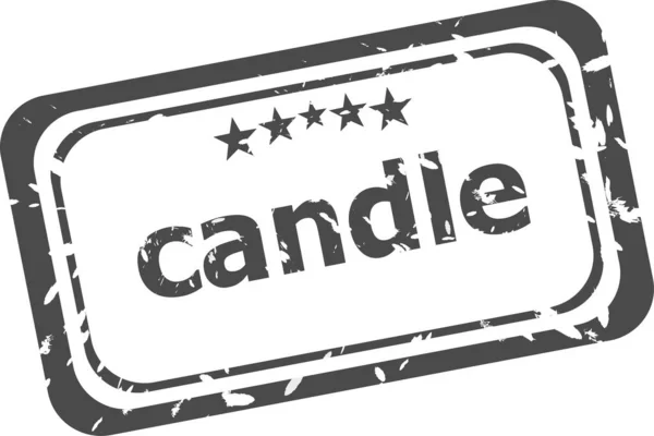 Candle Rubber Stamp White Background — Stock Photo, Image