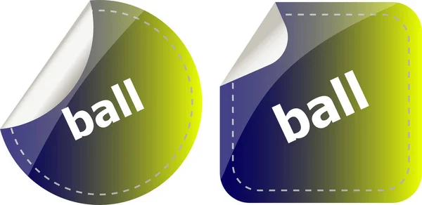 Bal Woord Stickers Knop Set Label — Stockfoto
