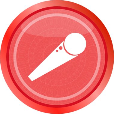 Beyaz arkaplanda izole edilmiş mikrofon simgesi web düğmesi