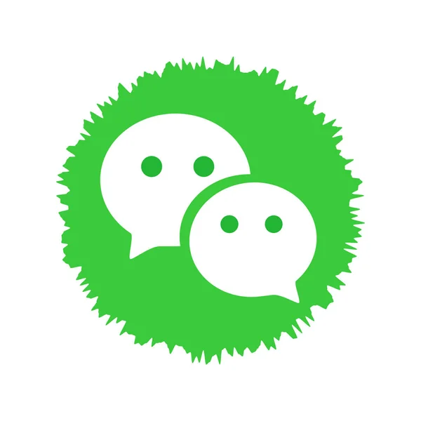 Logo Wechat Wechat Čínská Víceúčelová Aplikace Pro Zasílání Zpráv Sociální — Stock fotografie