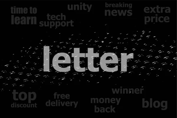 Mesaj Mektup Konsepti Siyah Beyaz Soyut Arkaplan — Stok fotoğraf
