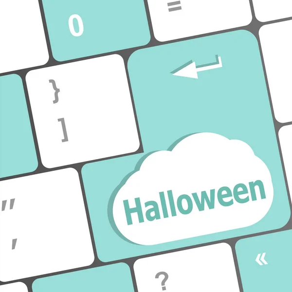 Tecla Teclado Computador Com Chave Halloween Close — Fotografia de Stock