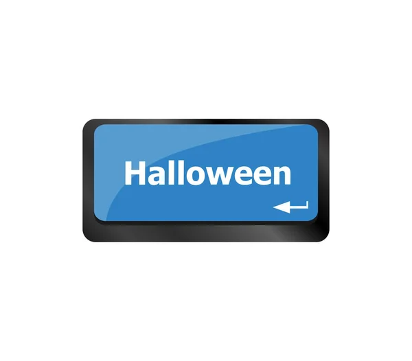 Tecla Teclado Computador Com Chave Halloween Close — Fotografia de Stock