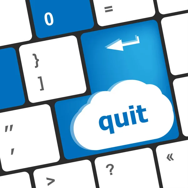 Quit Button Black Internet Computer Keyboard — Stock Photo, Image