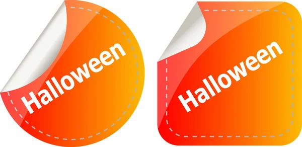 Conjunto Adesivos Redondos Halloween Feliz — Fotografia de Stock