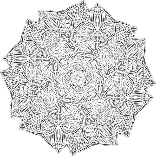 Mandala Isolé Sur Fond Blanc Illustration Vectorielle Modèle Abstrait Texture — Image vectorielle