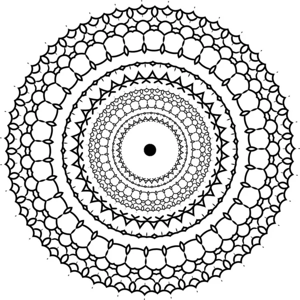 Mandala tebrik kartı, dava baskısı vesaire için. Soyut model. Siyah beyaz Diwali deseni. Vektör illüstrasyonu