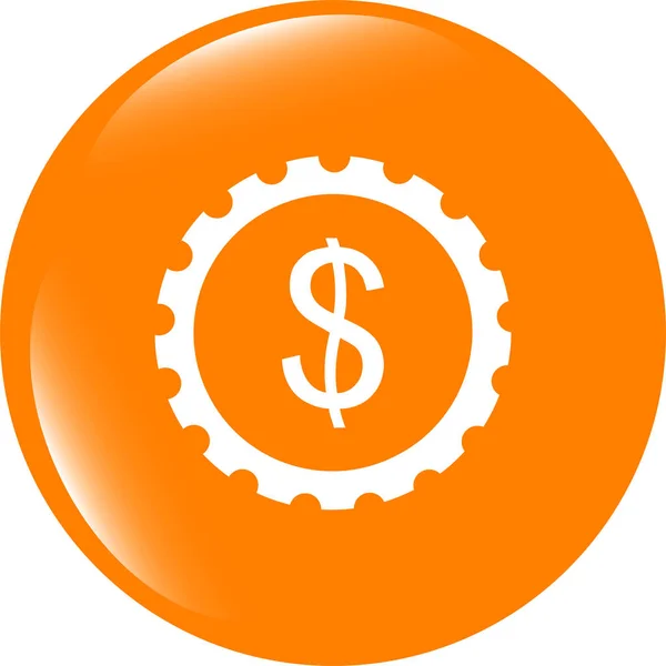 Gear Radertje Web Icoon Cloud Met Dollars Geld Teken — Stockfoto