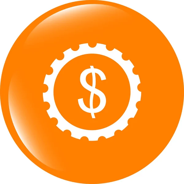 Gear Cog Web Icon Cloud Dollar Money Sign — Stock fotografie