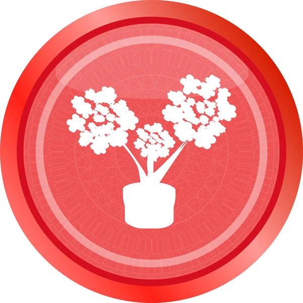 Blumen Symbol Taste App Web Trendy Flachen Stil Zeichen Isoliert — Stockfoto