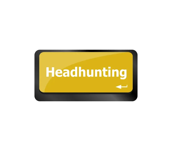 Headhunting Job Concept Computer Keyboard Key Button — Stock Photo, Image