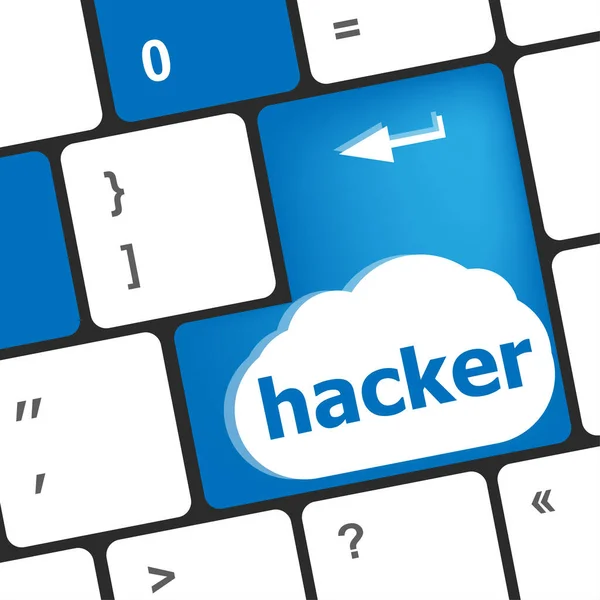 ハッカーの言葉キーボード攻撃インターネットの概念 — ストック写真