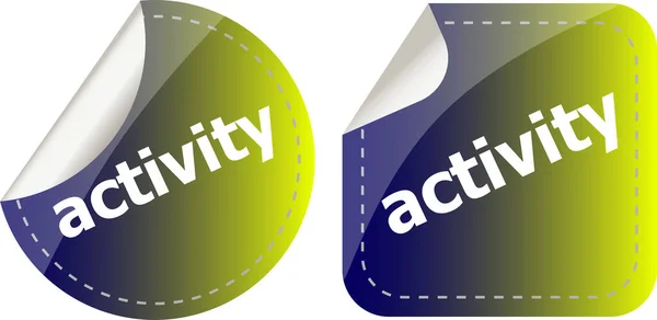 Activity Stickers Set Icon Button Isolated White — Stock Photo, Image