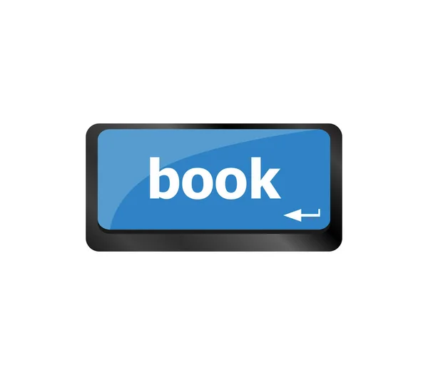 Botão Livro Teclas Teclado Conceito Negócio — Fotografia de Stock