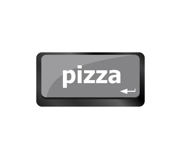 Teclado Computador Com Palavra Pizza Azul Tecla Enter — Fotografia de Stock