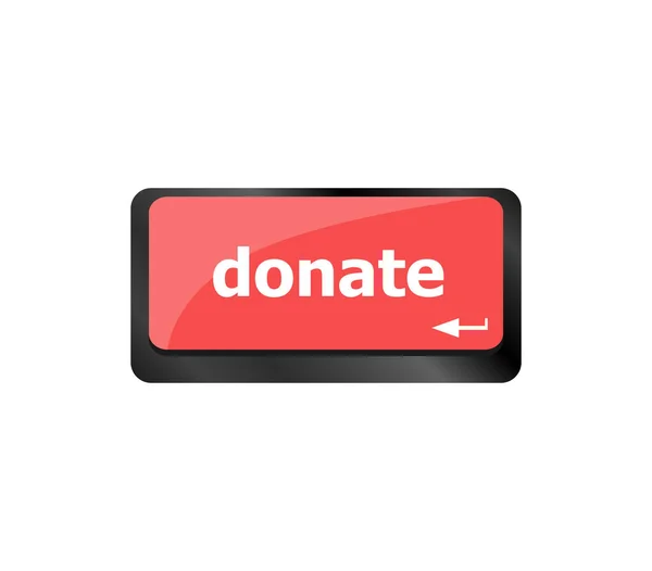 Donate Button Computer Keyboard Key — Stock Photo, Image