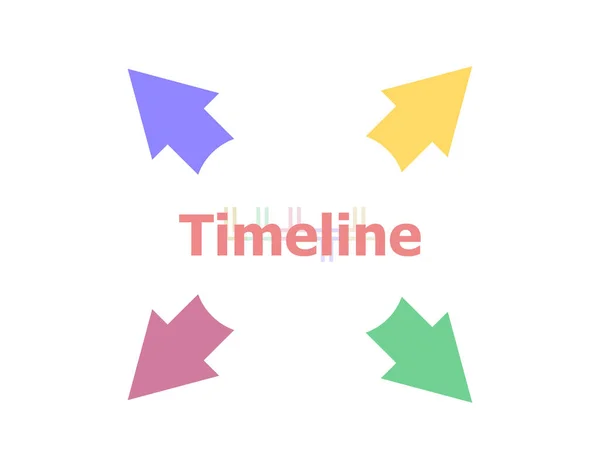 テキストタイムライン 時間の概念 単語のタイムラインと矢印 — ストック写真
