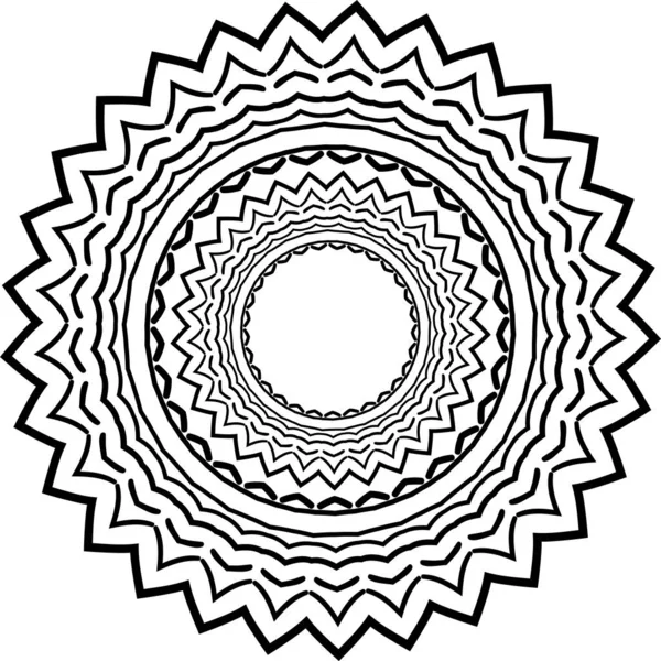 Mandala Modèle Noir Blanc Éléments Décoratifs Vintage Fond Dessiné Main — Image vectorielle