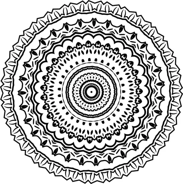 Mandala Isolerad Vit Bakgrund Abstrakt Mönster Vektor Illustration Retro Svart — Stock vektor