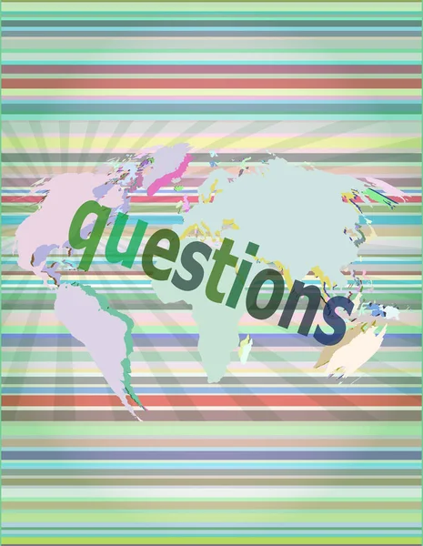 Questions Education Concept Words Questions Digital Background — Stock Photo, Image