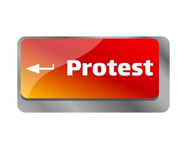 Protests Close Keyboard Enter Computer Key — Stock Photo, Image