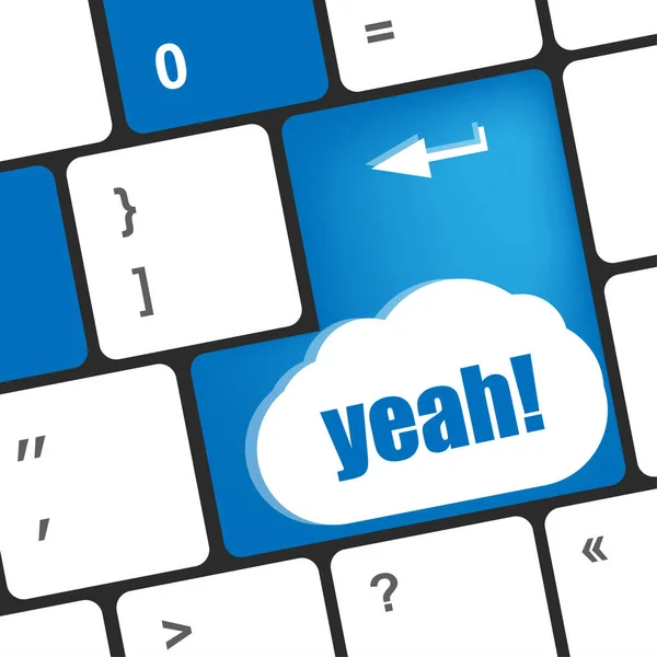 Yeah Word Computer Keyboard Key — Stock Photo, Image