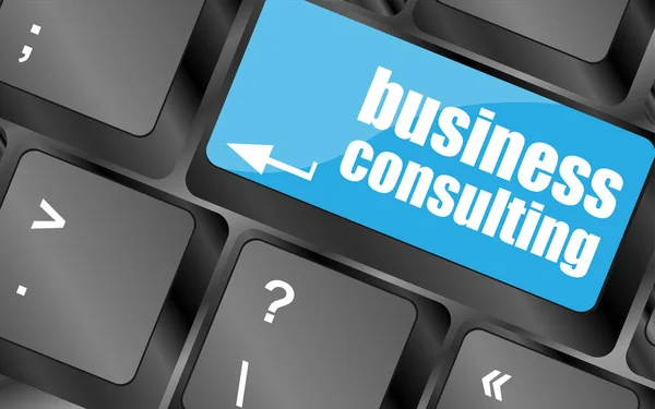 Computer Keyboard Business Consulting Key Business Concept — Stock Photo, Image