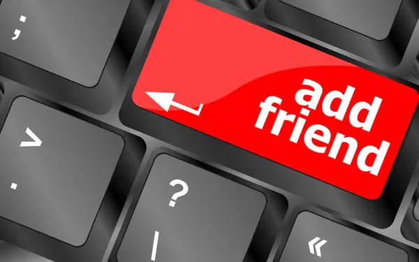 Keyboard Add Friend Button Social Network Concept — Stock Photo, Image