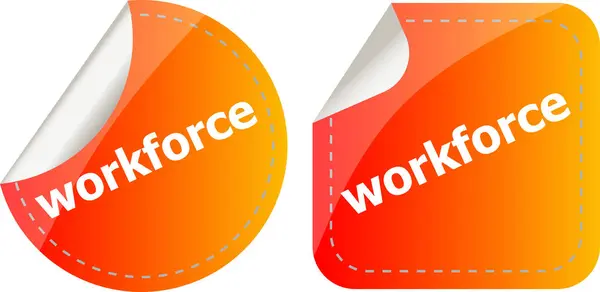 Werknemers Woord Stickers Knop Set Label Business Concept — Stockfoto